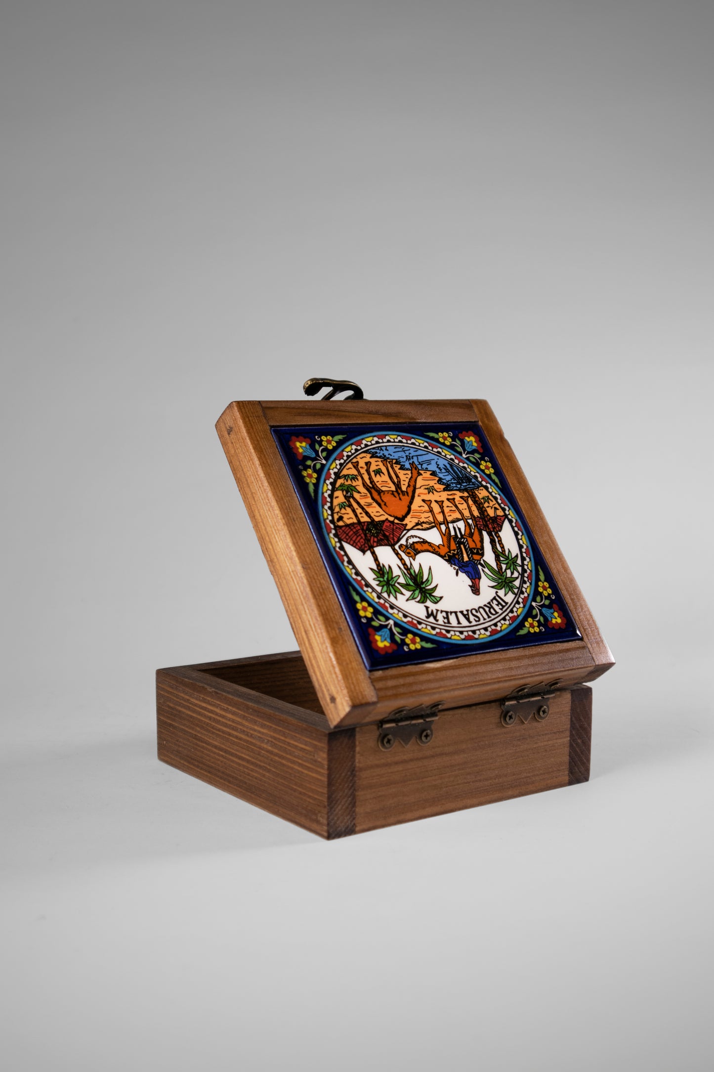 handcrafted wooden box from Hebron, Palestine, Ceramic box - palistone brand