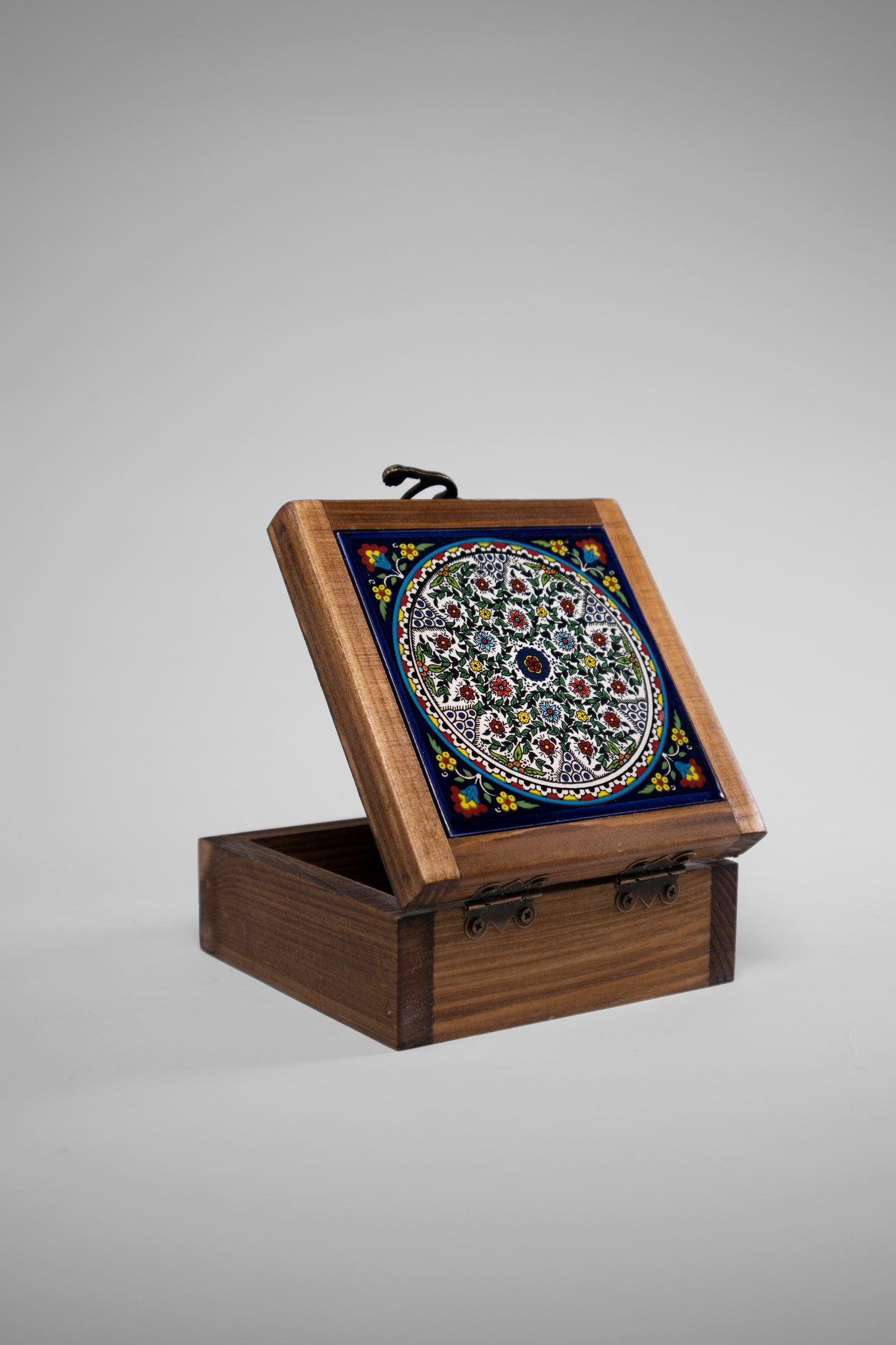 handcrafted wooden box from Hebron, Palestine, Ceramic box - palistone brand