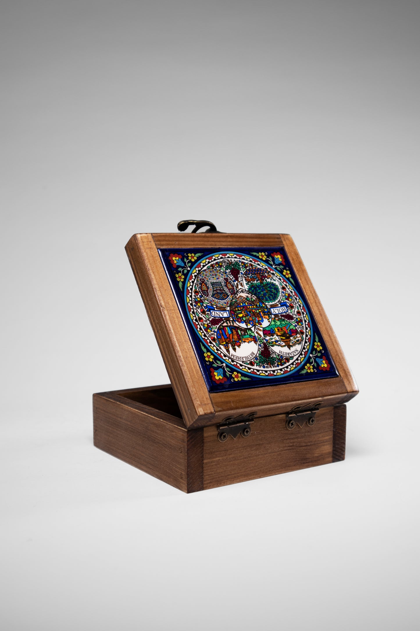 handcrafted wooden box from Hebron, Palestine, Ceramic box - palistone brand