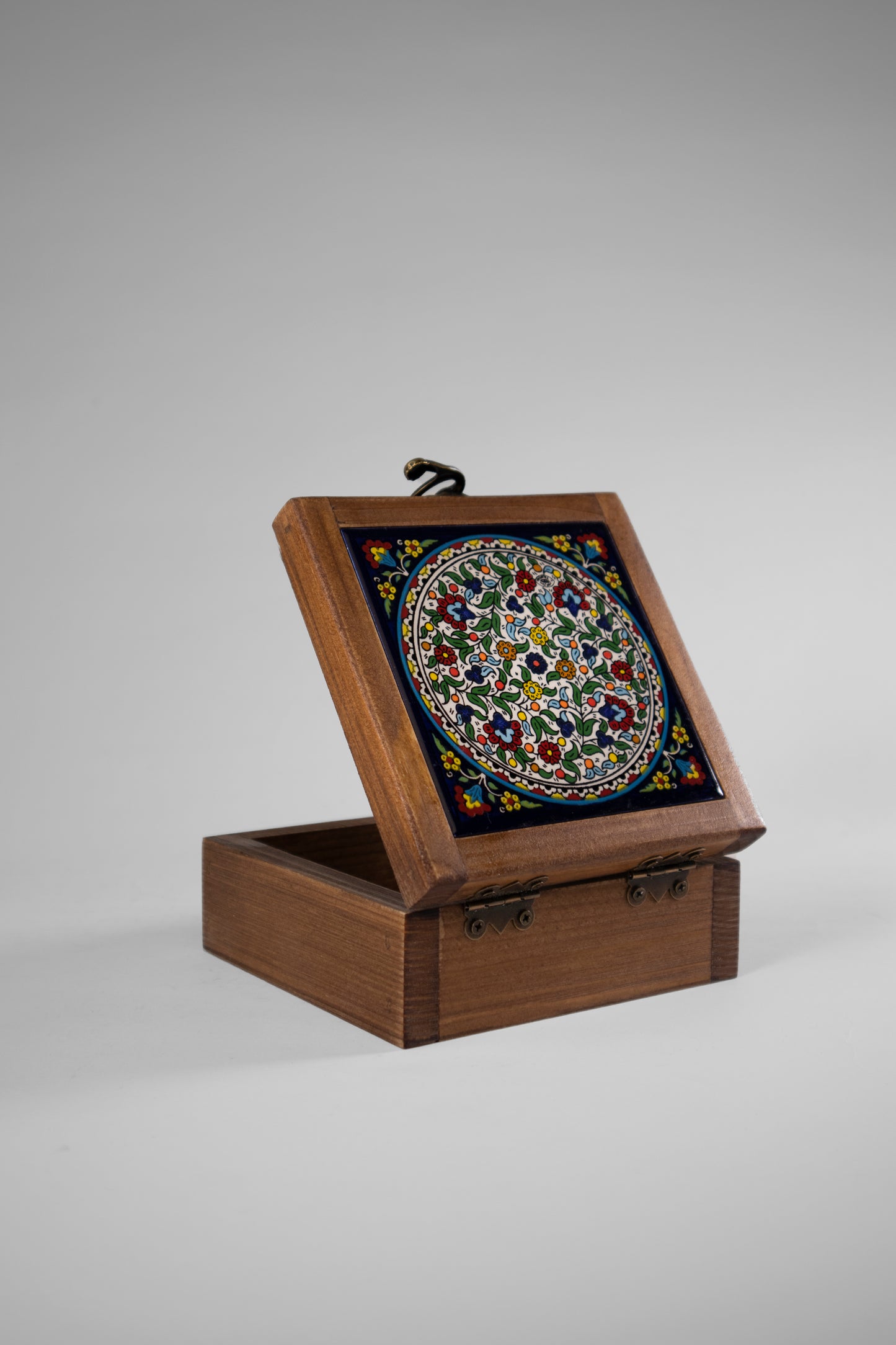 handcrafted wooden box from Hebron, Palestine, Ceramic box - palistone brand
