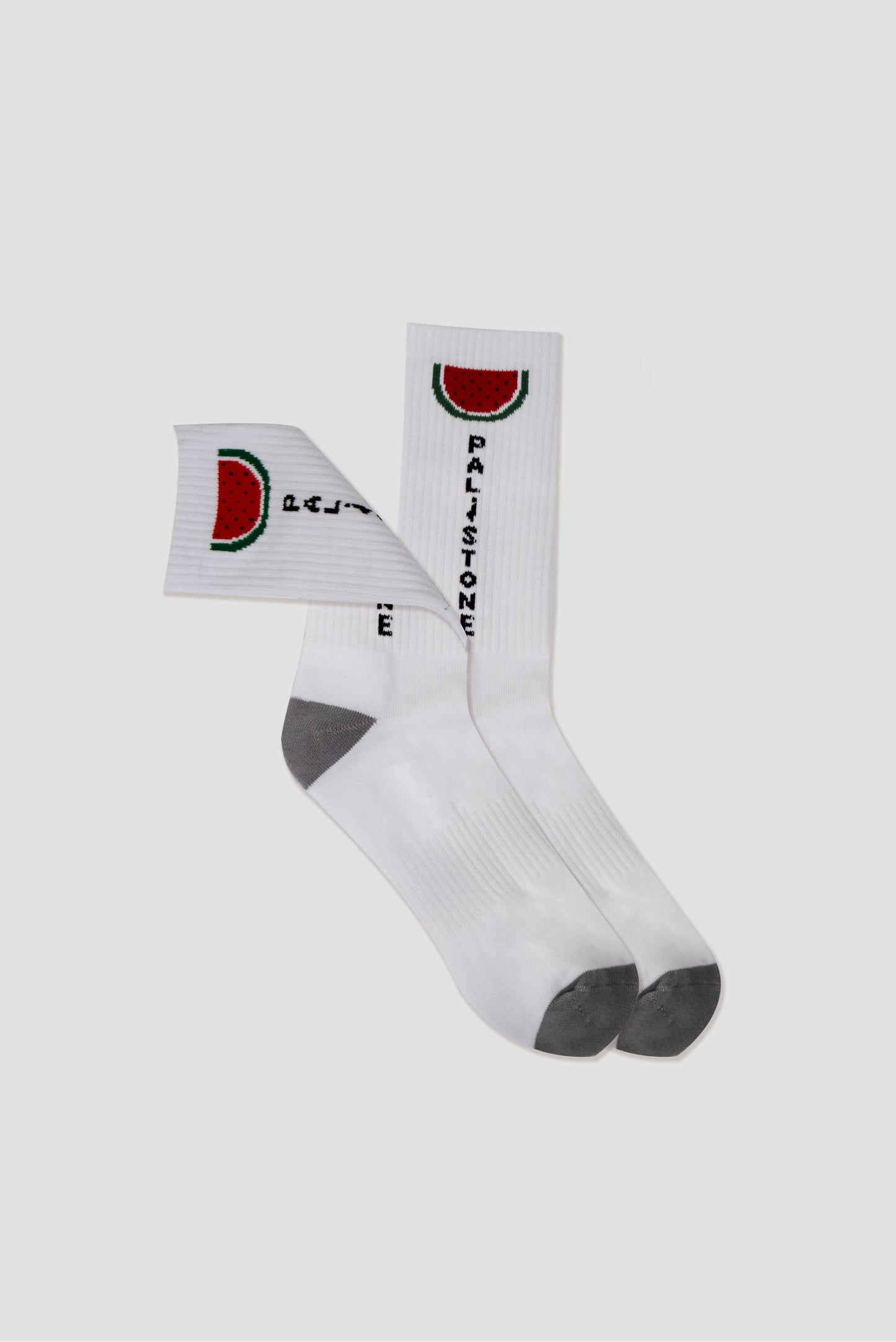 Palestinian socks with black and white watermelon design – Symbol of Palestinian heritage