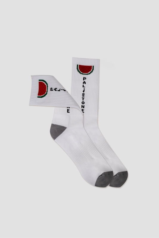 Palestinian socks with black and white watermelon design – Symbol of Palestinian heritage