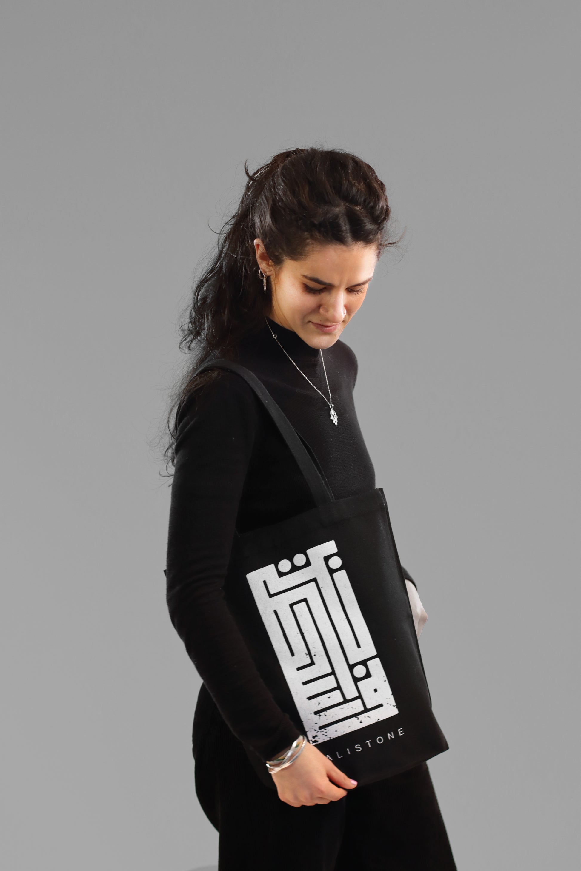 Handmade tote bag, Palestinian fabric bag, Arabic calligraphy bag, Palestine print bag