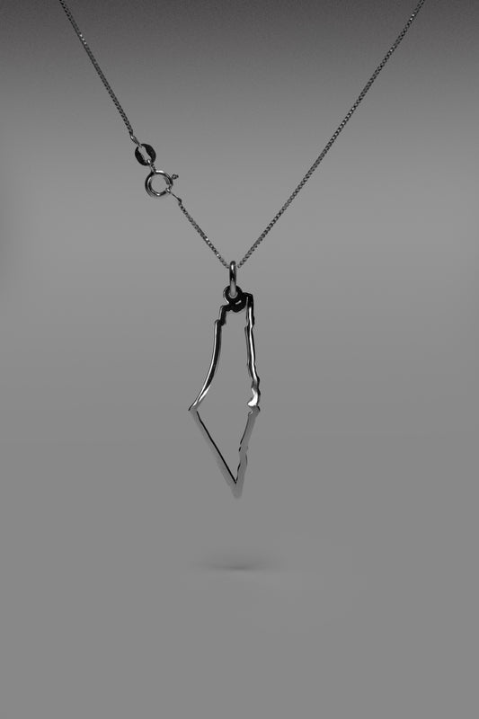 •	simple silver 925 Palestine map frame pendant necklace
	•	minimalist silver necklace Palestine map pendant unisex
	•	Palestinian heritage silver pendant simple map design
	