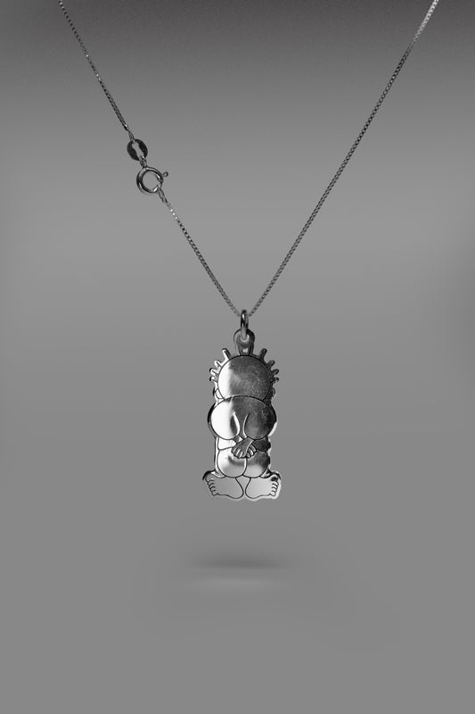 •	handmade silver 925 pendant Handala Palestinian cultural symbol
	•	unique silver necklace Handala cartoon character frame pendant
