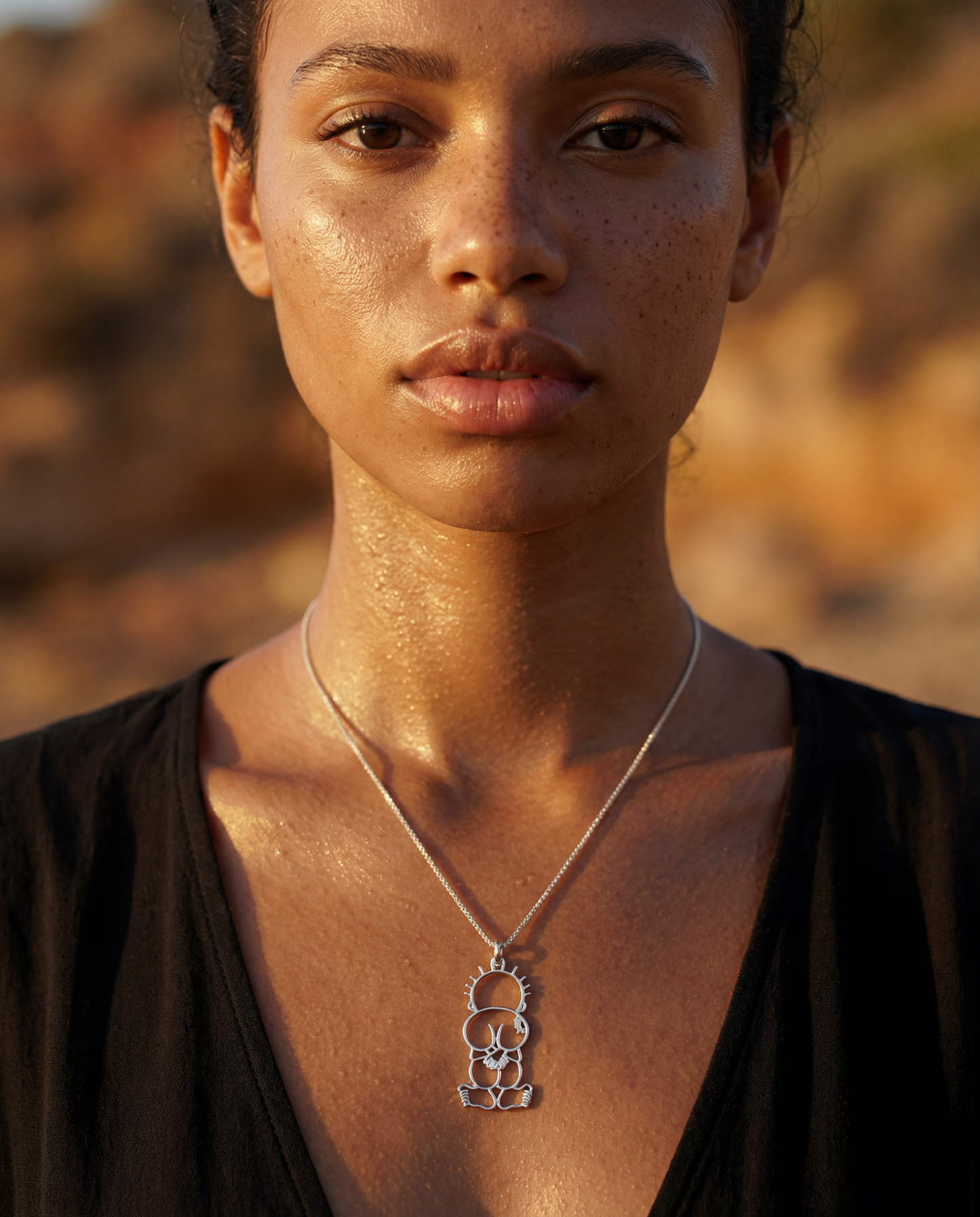 	silver 925 Handala character frame pendant necklace
	•	Palestinian heritage silver pendant Handala design by Naji Al-Ali
	•	unisex silver necklace representing Handala character frame
	