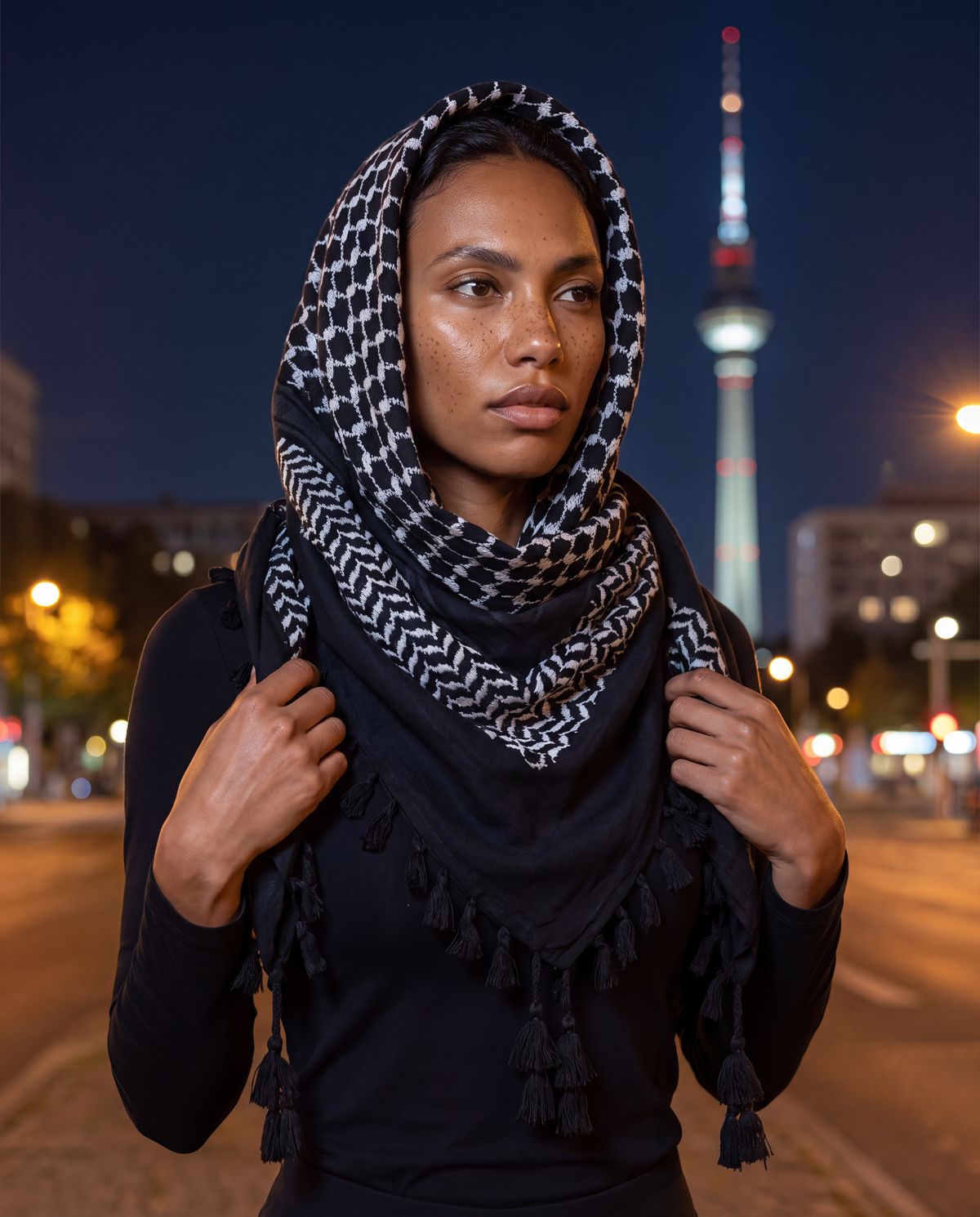PALESTINE MIDNIGHT KUFIYA